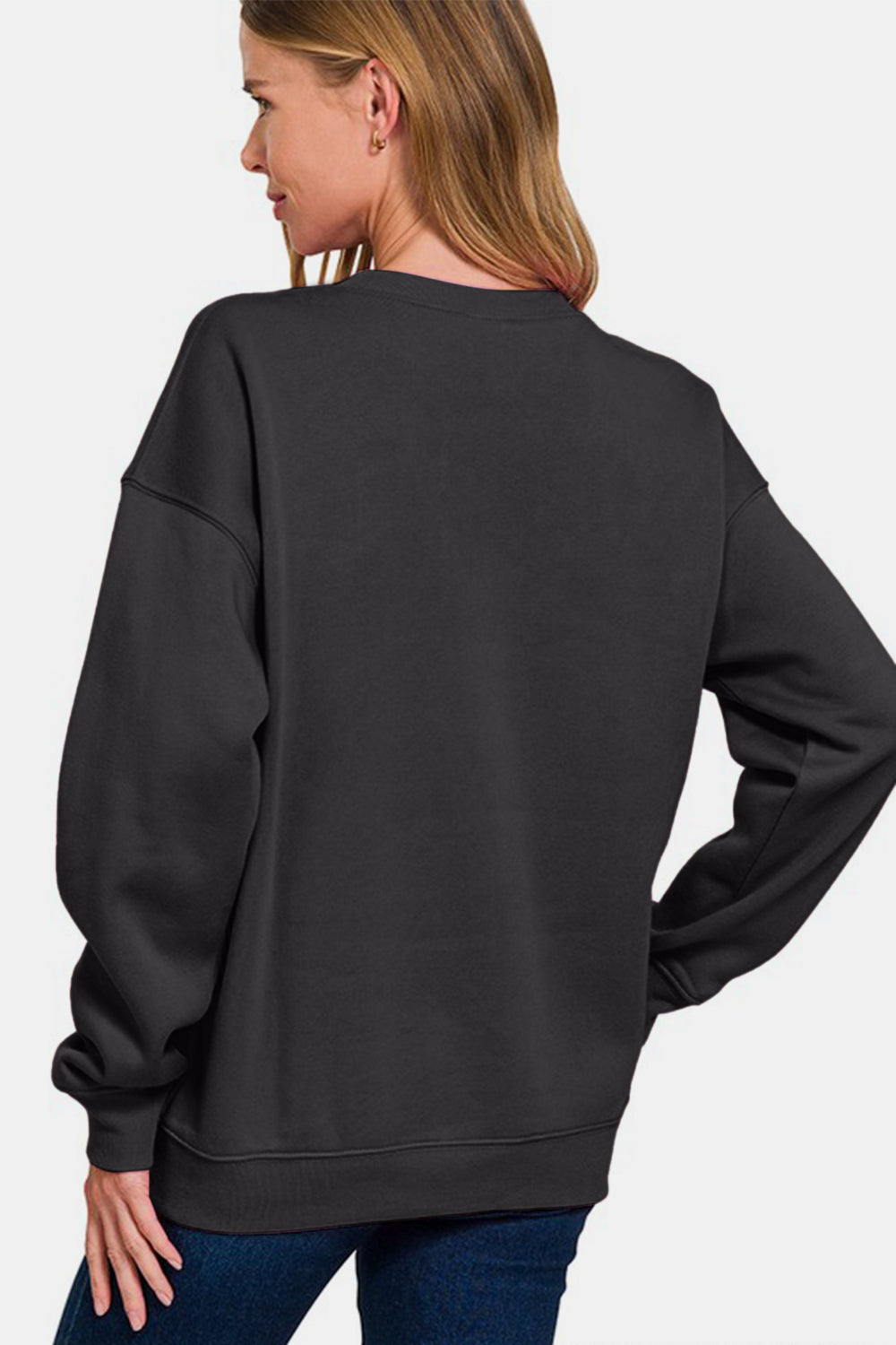 Zenana WEEKEND Round Neck Dropped Shoulder Sweatshirt - Heeler & Dash