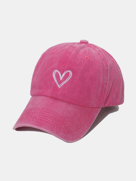 Embroidered Heart Washed Cotton Baseball Cap - Heeler & Dash