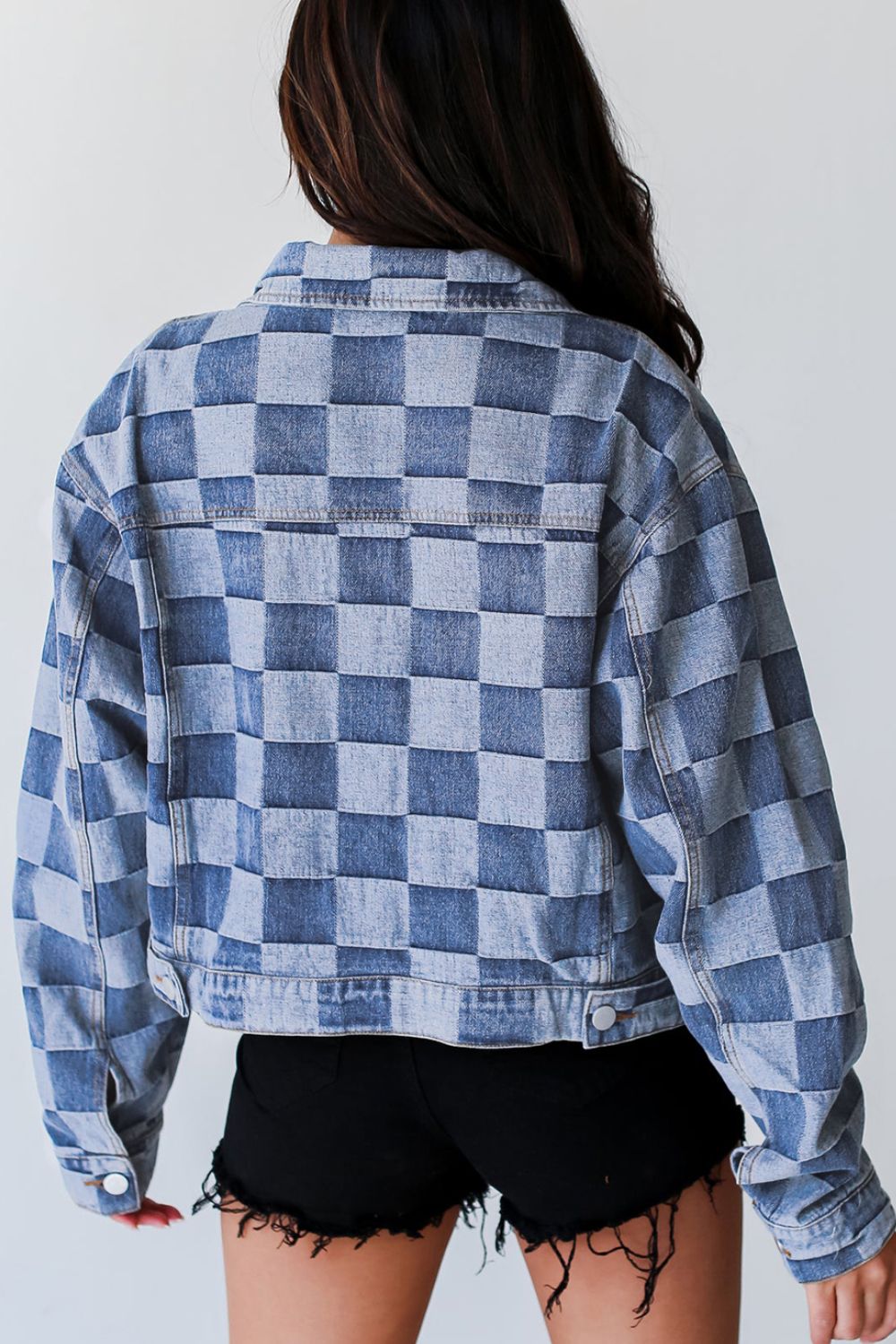 Checkered Button Up Denim Jacket - Heeler & Dash