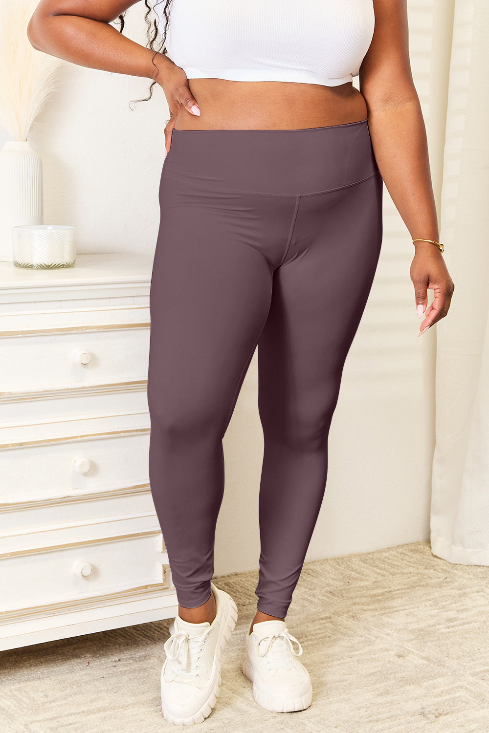 Double Take Wide Waistband Sports Leggings - Heeler & Dash