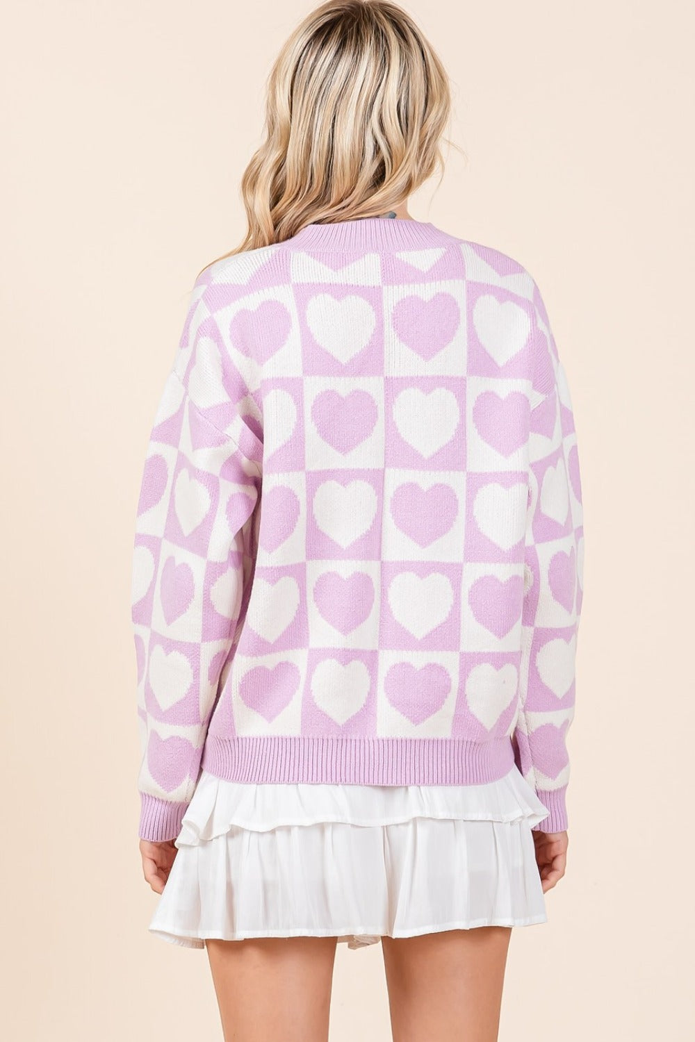 Mittoshop Checkered Heart Button Down Cardigan - Heeler & Dash