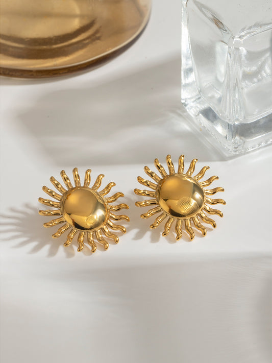 18K Gold-Plated Stainless Steel Sun Stud Earrings - Heeler & Dash