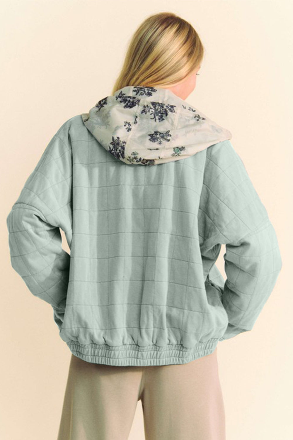 Davi & Dani Quilted Zip Up Dropped Shoulder Jacket - Heeler & Dash