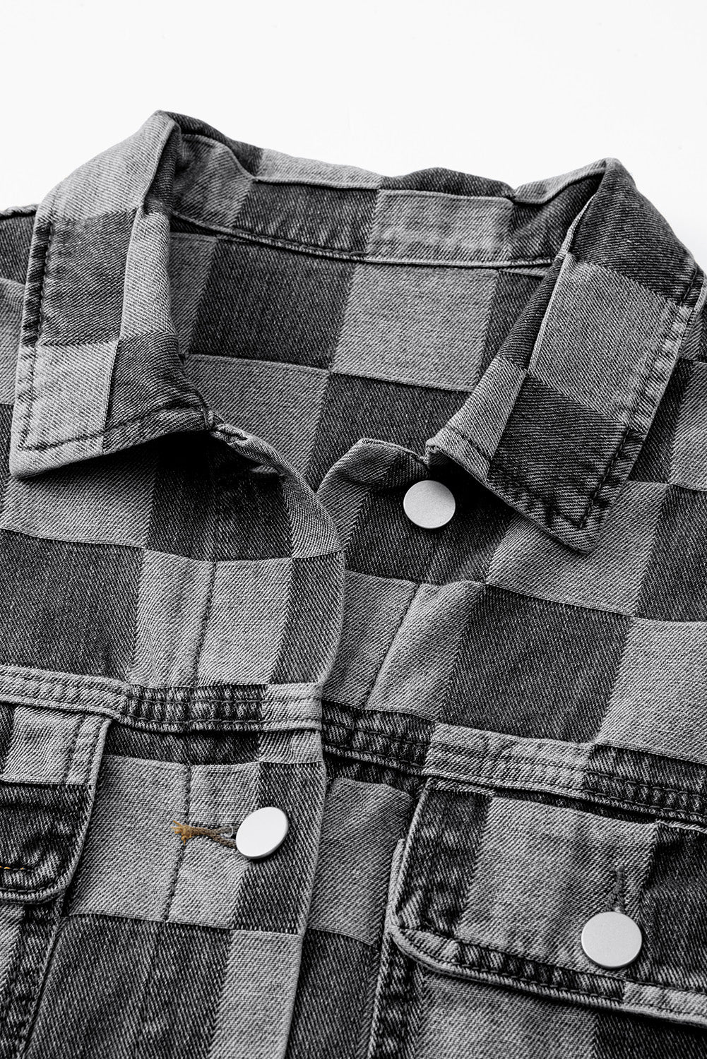 Checkered Button Up Denim Jacket - Heeler & Dash