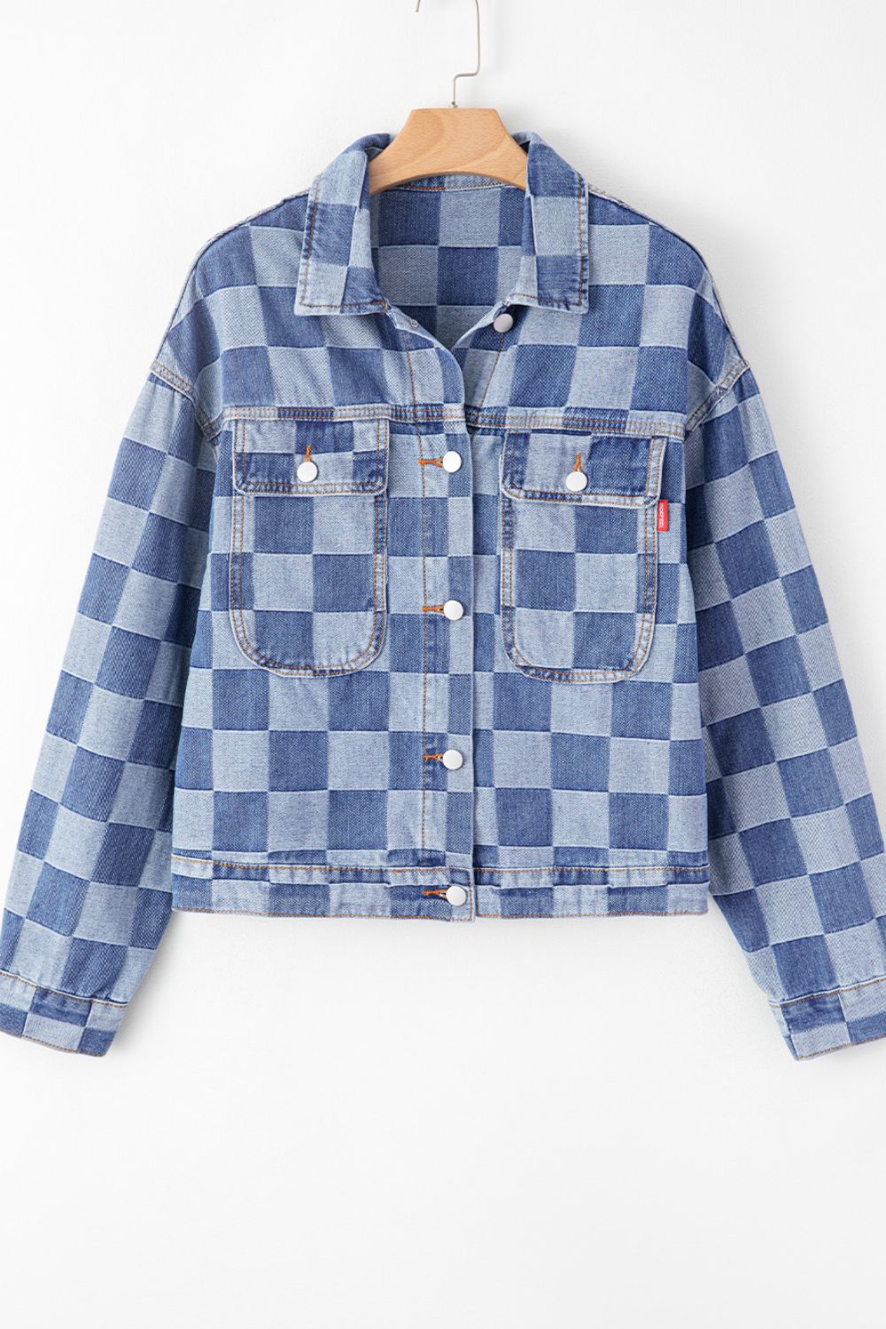 Checkered Button Up Denim Jacket - Heeler & Dash