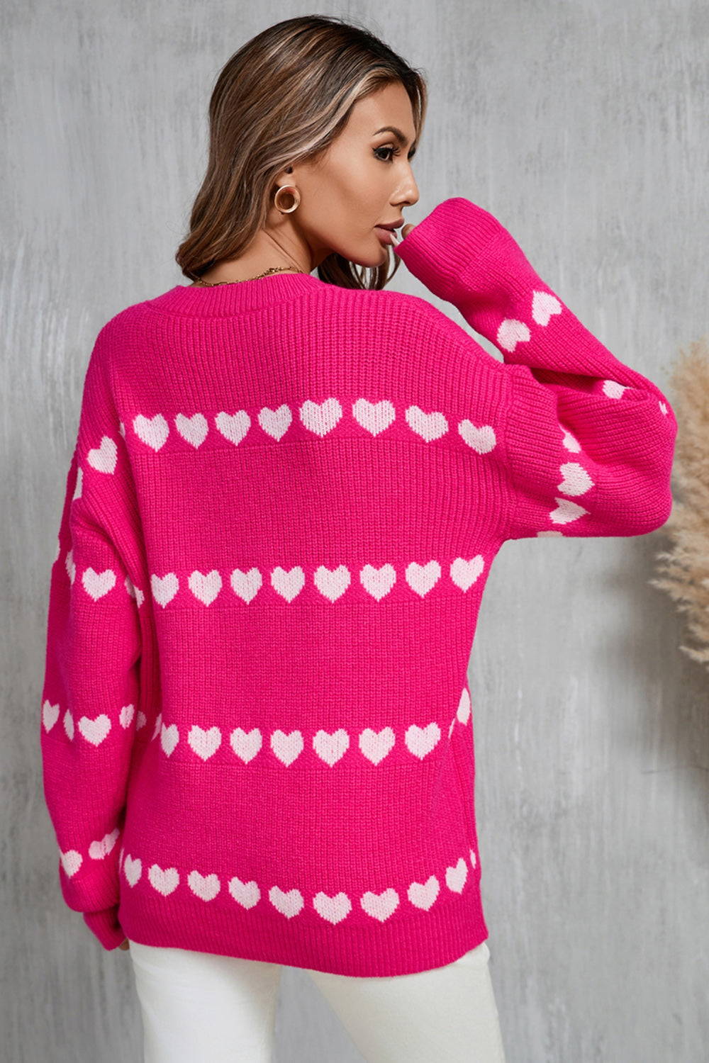 Angel Wings Heart Round Neck Long Sleeve Sweater - Heeler & Dash