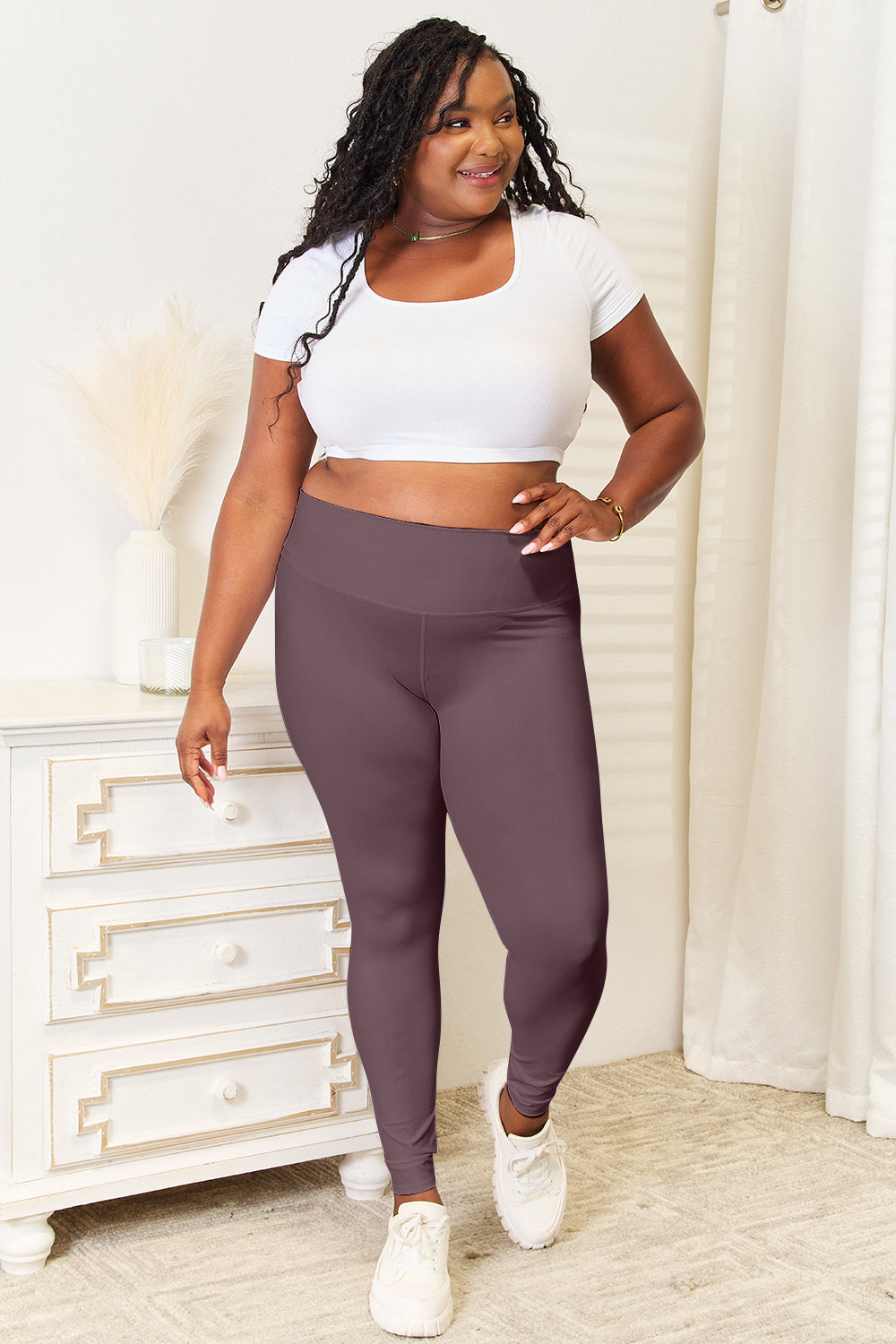 Double Take Wide Waistband Sports Leggings - Heeler & Dash