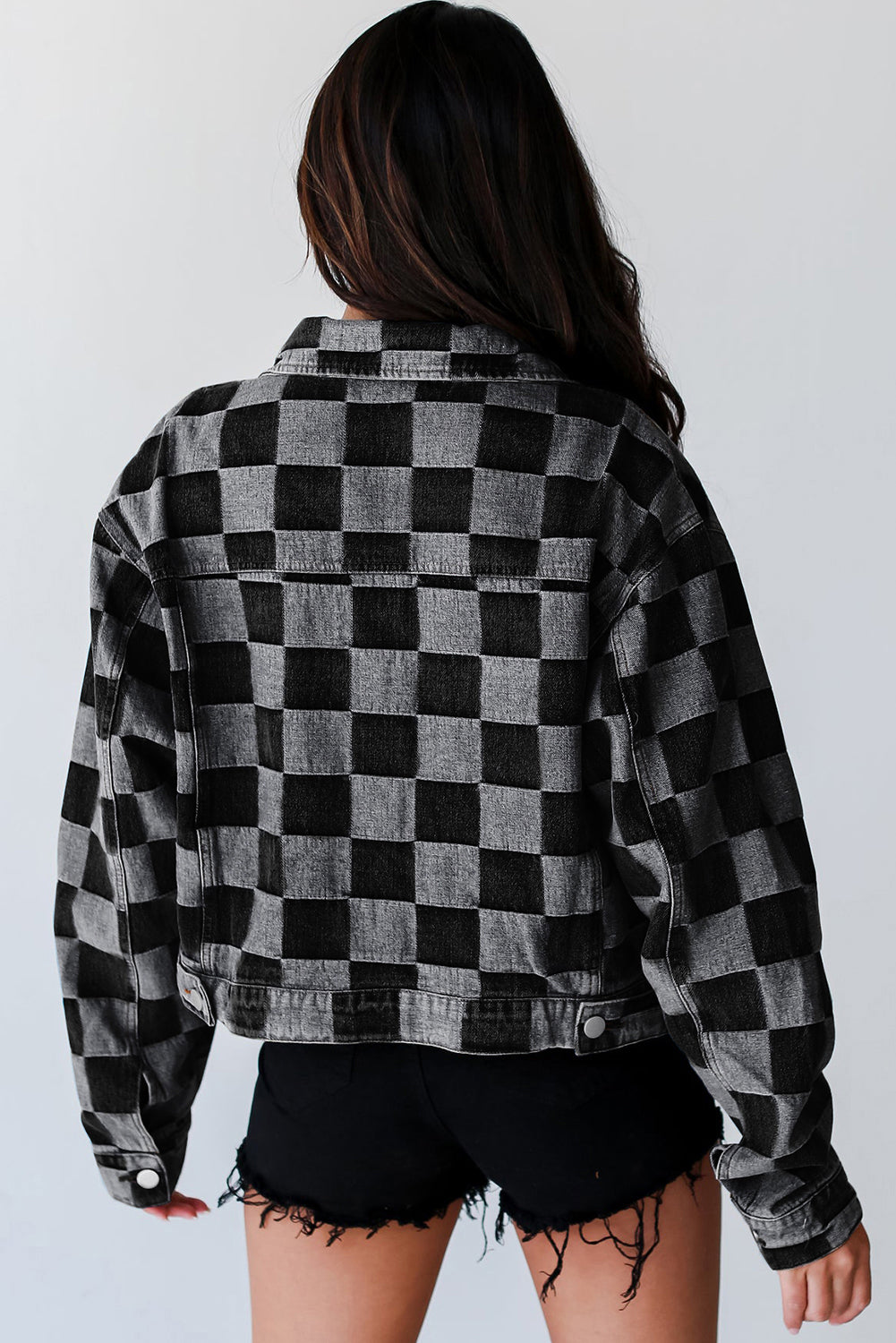 Checkered Button Up Denim Jacket - Heeler & Dash