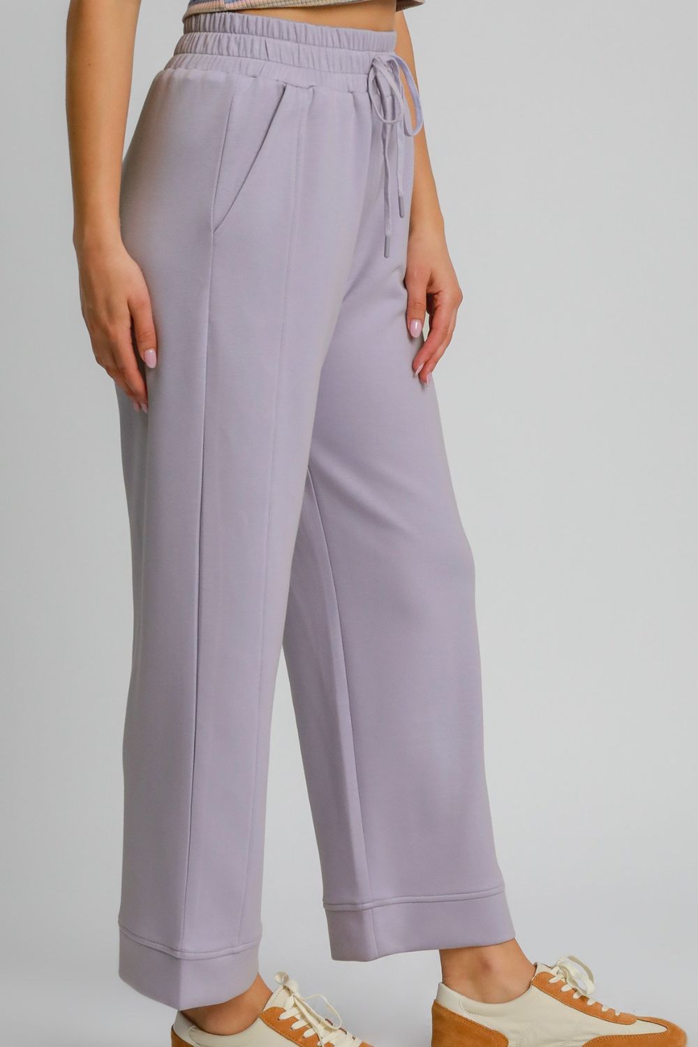 Umgee Drawstring Elastic Waist Wide Leg Pants - Heeler & Dash