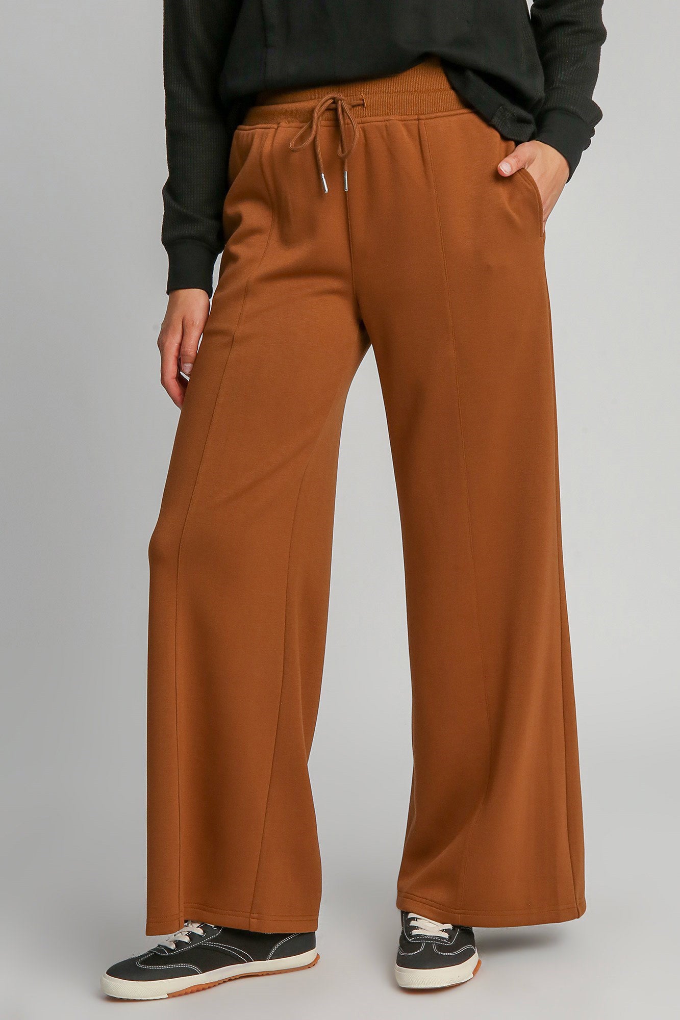 Umgee Drawstring Wide Leg Pants with Pockets - Heeler & Dash