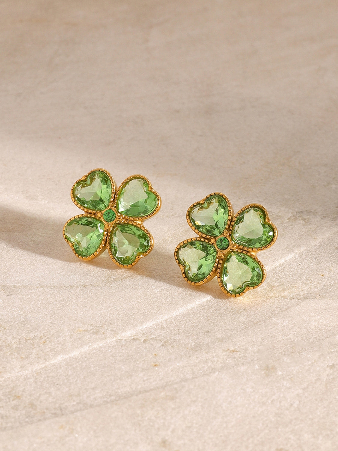 Stainless Steel Zircon Lucky Clover Earrings - Heeler & Dash