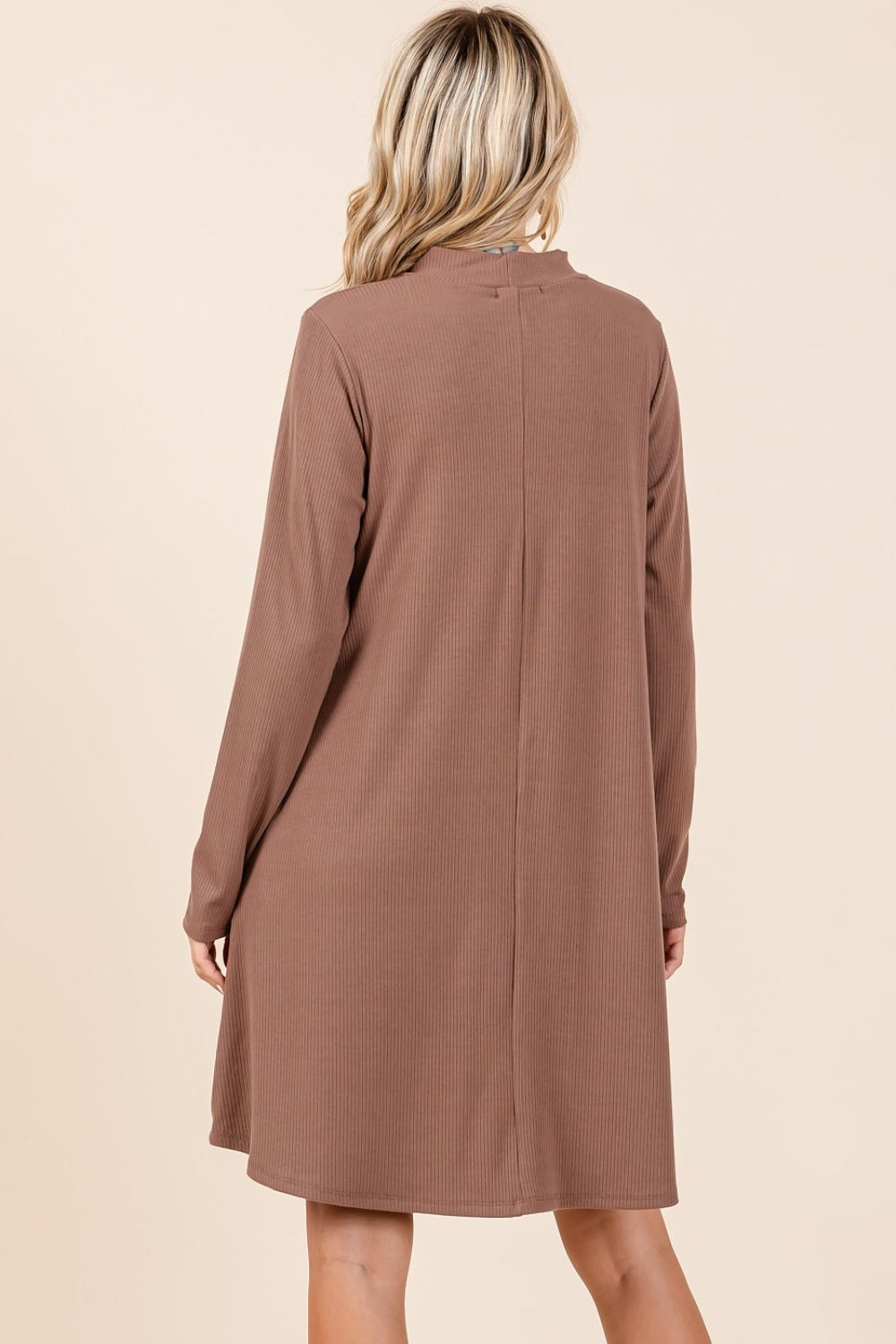 Mittoshop Mock Neck Long Sleeve Dress with Pockets - Heeler & Dash