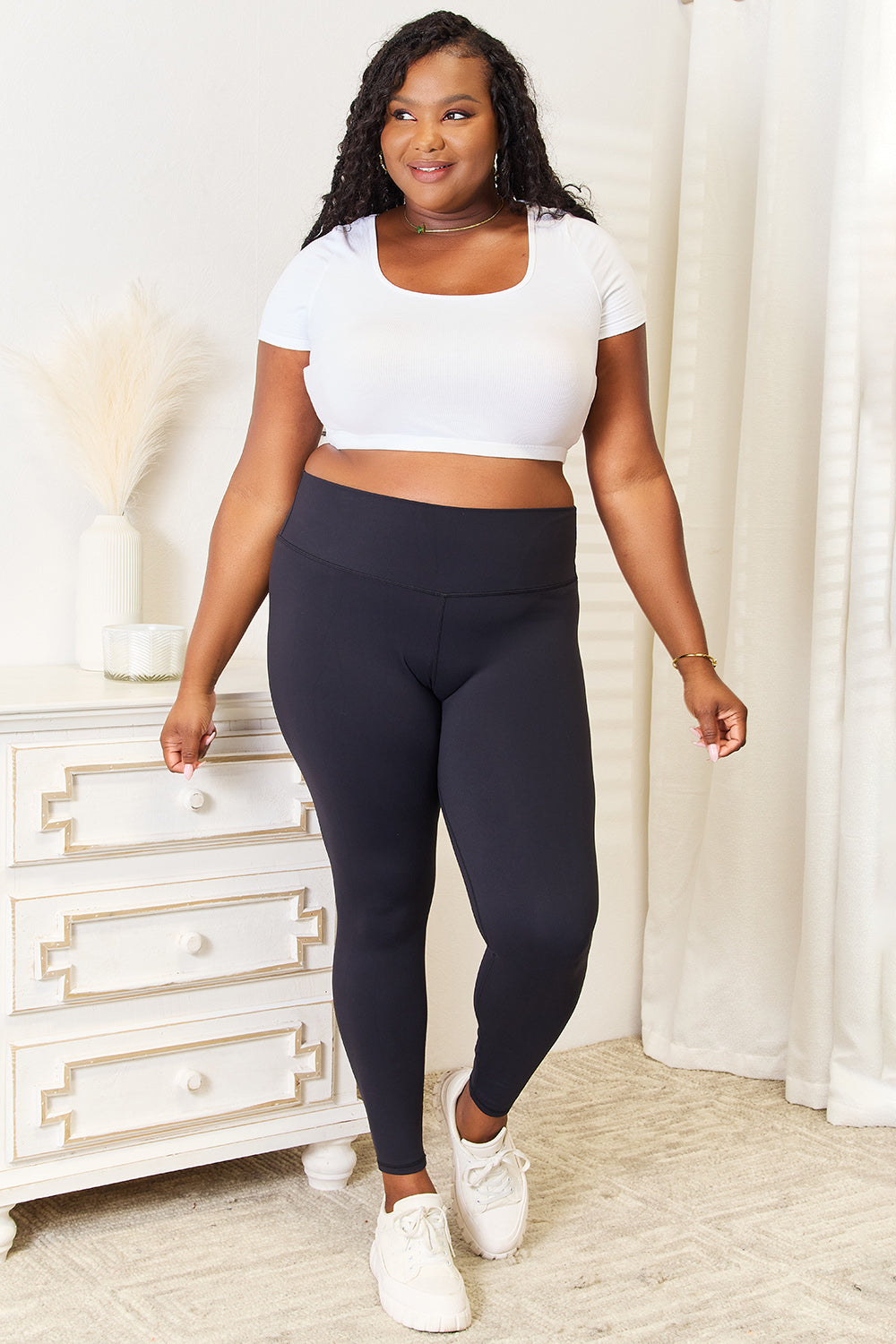 Double Take Wide Waistband Sports Leggings - Heeler & Dash